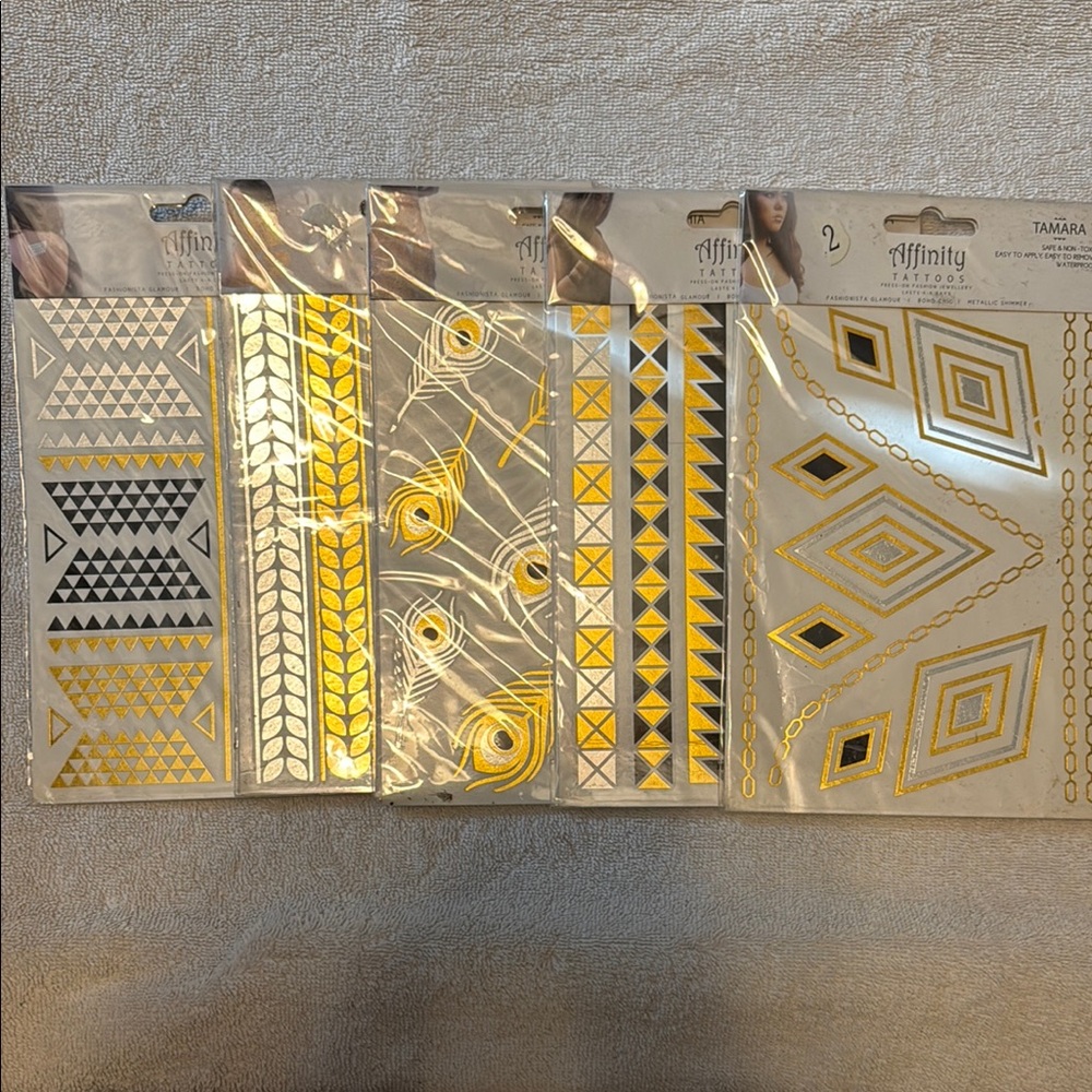 Metallic Temporary Tattoo Set of 5